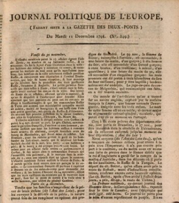 Journal politique de l'Europe (Gazette des Deux-Ponts) Dienstag 11. Dezember 1798