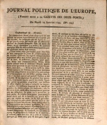 Journal politique de l'Europe (Gazette des Deux-Ponts) Dienstag 15. Januar 1799