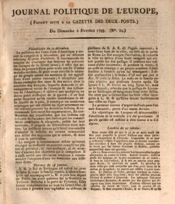Journal politique de l'Europe (Gazette des Deux-Ponts) Sonntag 3. Februar 1799