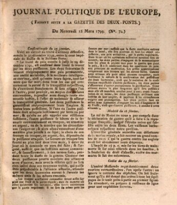 Journal politique de l'Europe (Gazette des Deux-Ponts) Mittwoch 13. März 1799