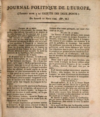 Journal politique de l'Europe (Gazette des Deux-Ponts) Samstag 30. März 1799