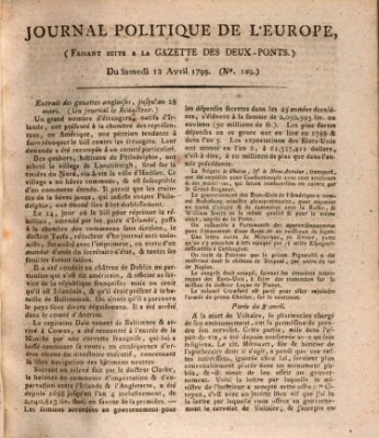 Journal politique de l'Europe (Gazette des Deux-Ponts) Samstag 13. April 1799