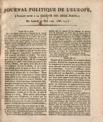 Journal politique de l'Europe (Gazette des Deux-Ponts) Samstag 25. Mai 1799