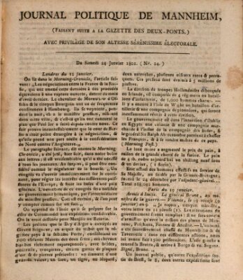 Journal politique de Mannheim (Gazette des Deux-Ponts) Samstag 24. Januar 1801