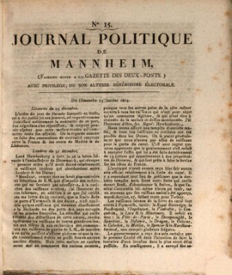 Journal politique de Mannheim (Gazette des Deux-Ponts) Sonntag 15. Januar 1804