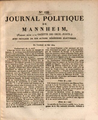 Journal politique de Mannheim (Gazette des Deux-Ponts) Freitag 18. Mai 1804