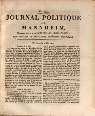 Journal politique de Mannheim (Gazette des Deux-Ponts) Sonntag 20. Mai 1804