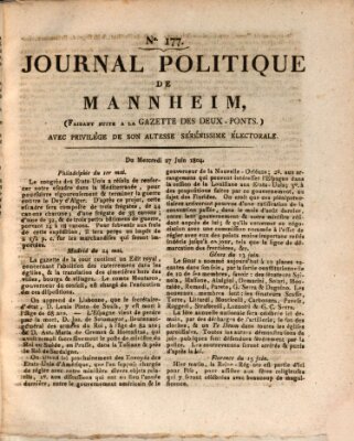 Journal politique de Mannheim (Gazette des Deux-Ponts) Mittwoch 27. Juni 1804