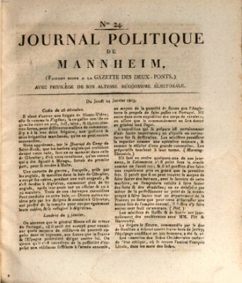 Journal politique de Mannheim (Gazette des Deux-Ponts) Donnerstag 24. Januar 1805