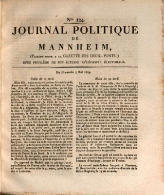 Journal politique de Mannheim (Gazette des Deux-Ponts) Sonntag 5. Mai 1805