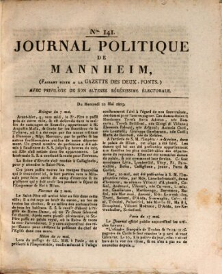 Journal politique de Mannheim (Gazette des Deux-Ponts) Mittwoch 22. Mai 1805