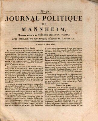Journal politique de Mannheim (Gazette des Deux-Ponts) Dienstag 18. März 1806
