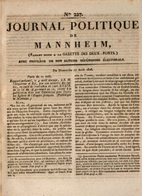 Journal politique de Mannheim (Gazette des Deux-Ponts) Sonntag 17. August 1806