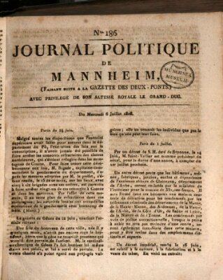 Journal politique de Mannheim (Gazette des Deux-Ponts) Mittwoch 6. Juli 1808