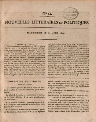 Nouvelles littéraires et politiques (Gazette des Deux-Ponts) Freitag 21. April 1809