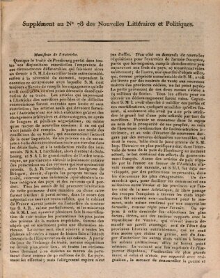 Nouvelles littéraires et politiques (Gazette des Deux-Ponts) Montag 29. Mai 1809