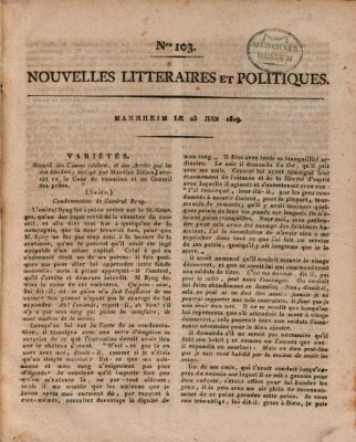Nouvelles littéraires et politiques (Gazette des Deux-Ponts) Freitag 23. Juni 1809