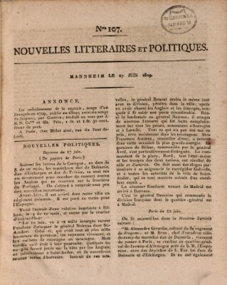 Nouvelles littéraires et politiques (Gazette des Deux-Ponts) Dienstag 27. Juni 1809