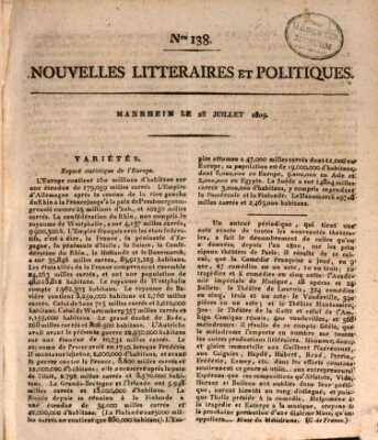 Nouvelles littéraires et politiques (Gazette des Deux-Ponts) Freitag 28. Juli 1809