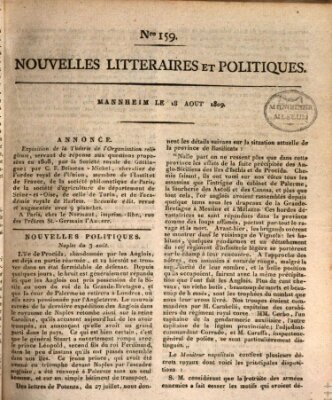 Nouvelles littéraires et politiques (Gazette des Deux-Ponts) Freitag 18. August 1809