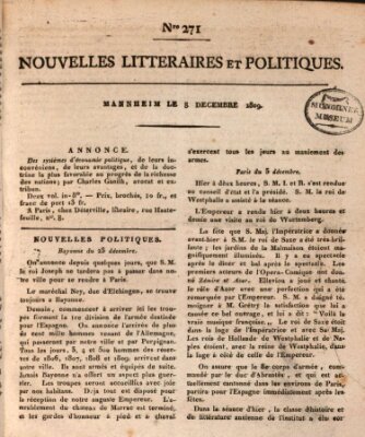 Nouvelles littéraires et politiques (Gazette des Deux-Ponts) Freitag 8. Dezember 1809