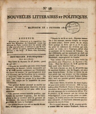 Nouvelles littéraires et politiques (Gazette des Deux-Ponts) Mittwoch 7. Februar 1810