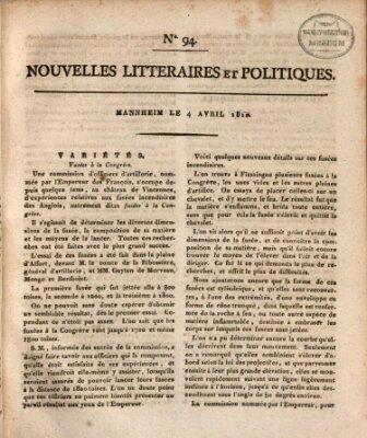 Nouvelles littéraires et politiques (Gazette des Deux-Ponts) Mittwoch 4. April 1810