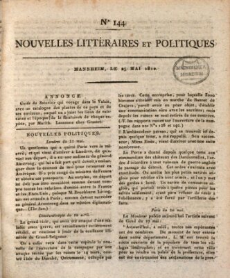 Nouvelles littéraires et politiques (Gazette des Deux-Ponts) Freitag 25. Mai 1810