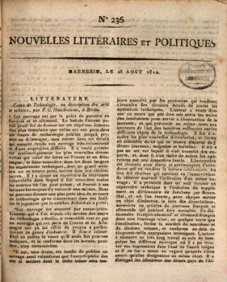 Nouvelles littéraires et politiques (Gazette des Deux-Ponts) Sonntag 26. August 1810
