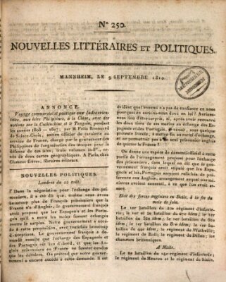 Nouvelles littéraires et politiques (Gazette des Deux-Ponts) Sonntag 9. September 1810