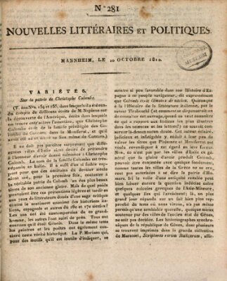 Nouvelles littéraires et politiques (Gazette des Deux-Ponts) Mittwoch 10. Oktober 1810