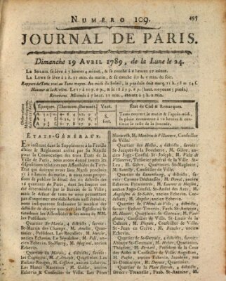 Journal de Paris 〈Paris〉 Sonntag 19. April 1789