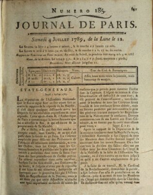 Journal de Paris 〈Paris〉 Samstag 4. Juli 1789