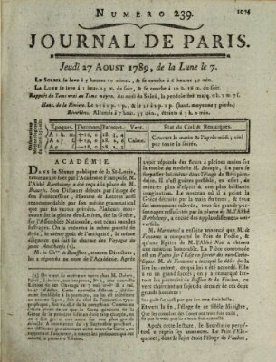 Journal de Paris 〈Paris〉 Donnerstag 27. August 1789
