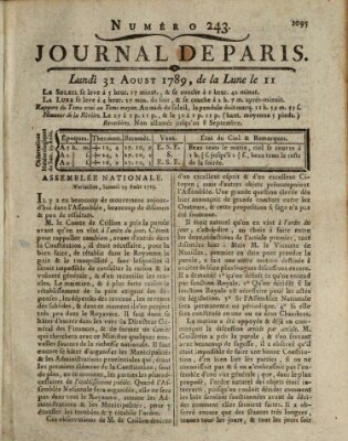 Journal de Paris 〈Paris〉 Montag 31. August 1789