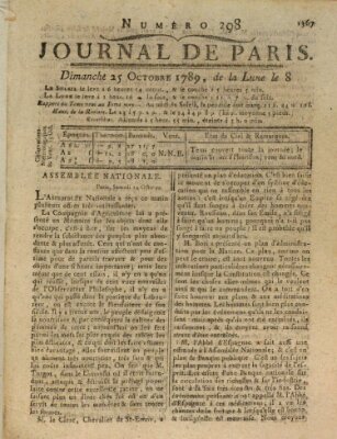 Journal de Paris 〈Paris〉 Sonntag 25. Oktober 1789