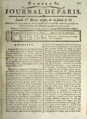 Journal de Paris 〈Paris〉 Montag 1. März 1790
