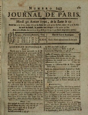 Journal de Paris 〈Paris〉 Dienstag 31. August 1790