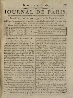 Journal de Paris 〈Paris〉 Montag 20. September 1790
