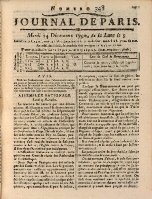 Journal de Paris 〈Paris〉 Dienstag 14. Dezember 1790