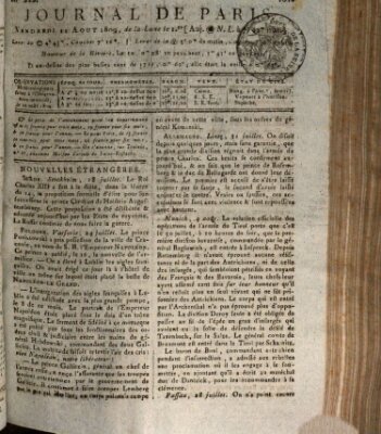 Journal de Paris 〈Paris〉 Freitag 11. August 1809
