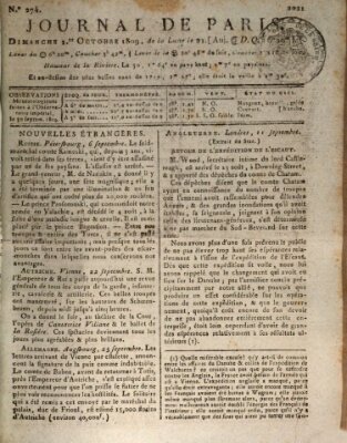 Journal de Paris 〈Paris〉 Sonntag 1. Oktober 1809