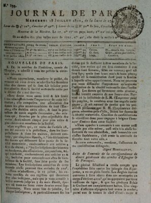 Journal de Paris 〈Paris〉 Mittwoch 18. Juli 1810