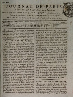 Journal de Paris 〈Paris〉 Mittwoch 1. August 1810