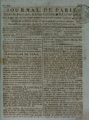 Journal de Paris 〈Paris〉 Donnerstag 30. August 1810