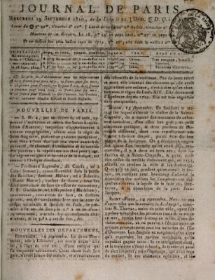 Journal de Paris 〈Paris〉 Mittwoch 19. September 1810