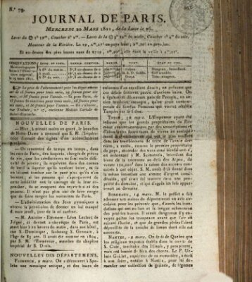 Journal de Paris 〈Paris〉 Mittwoch 20. März 1811
