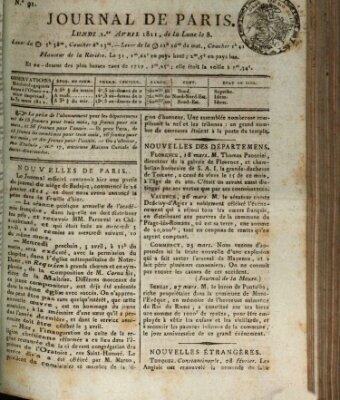 Journal de Paris 〈Paris〉 Montag 1. April 1811