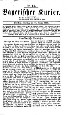Bayerischer Kurier Samstag 16. Januar 1858