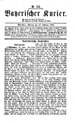 Bayerischer Kurier Montag 22. Februar 1858